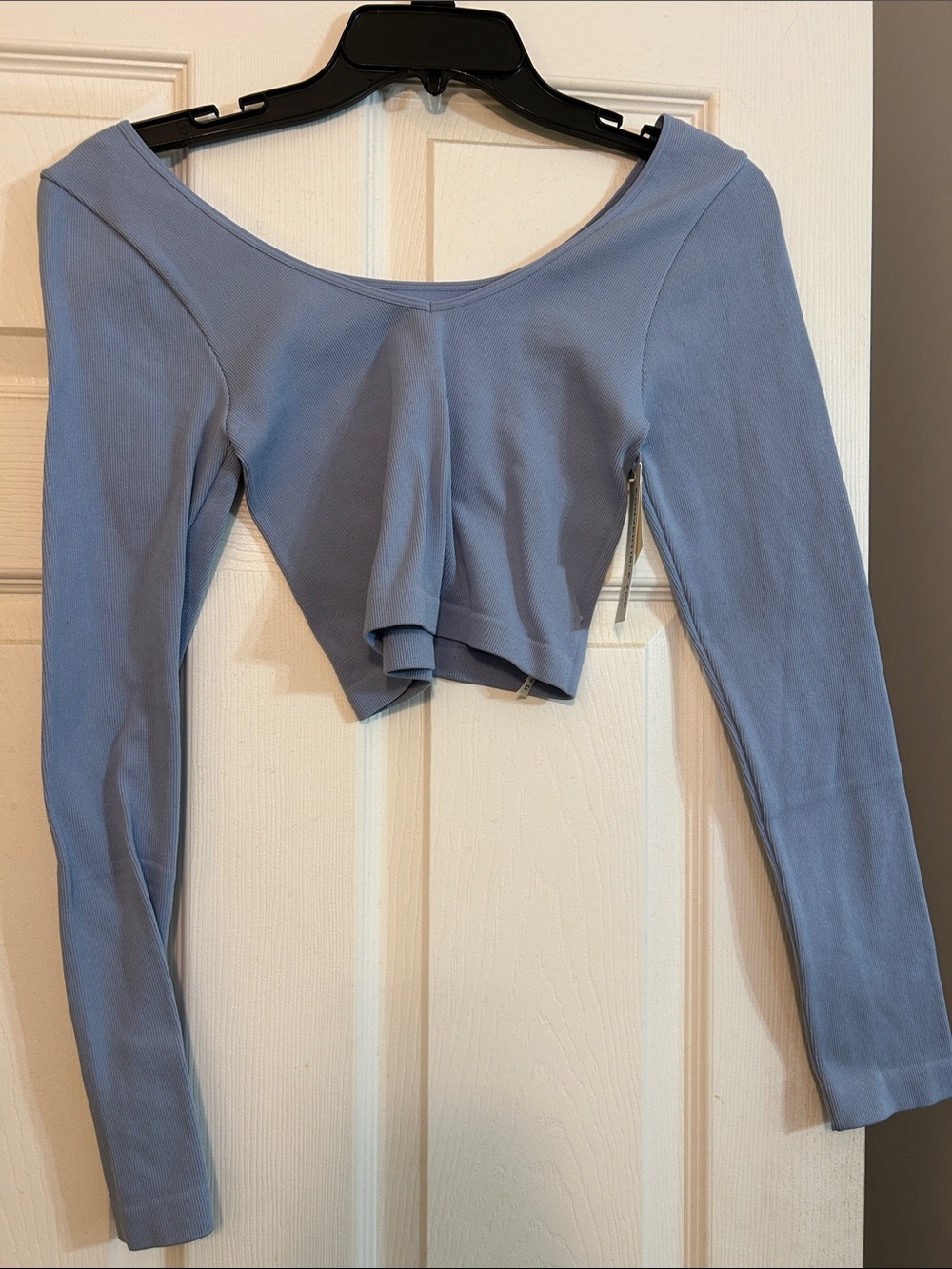 Aeropostale Periwinkle Blue Long-Sleeve Crop Top